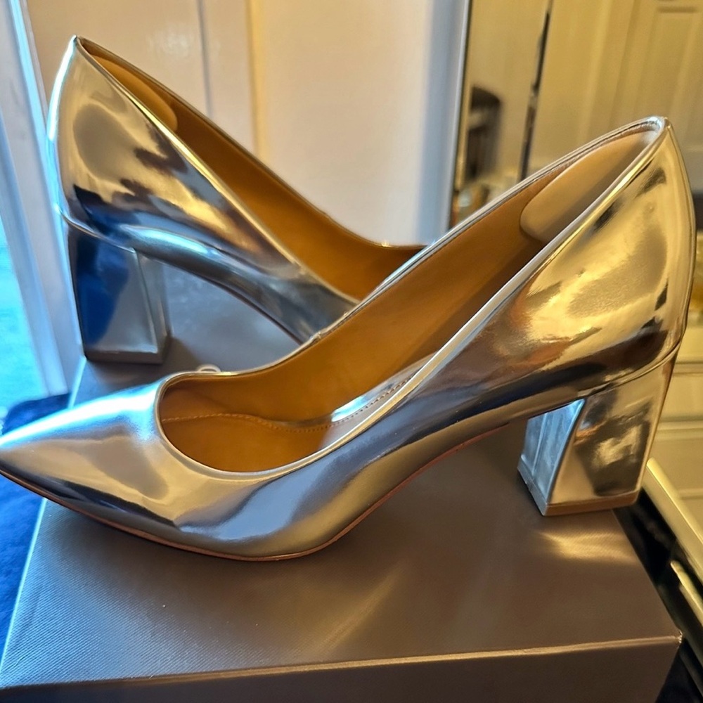 14th & Union Metallic Silver Heels